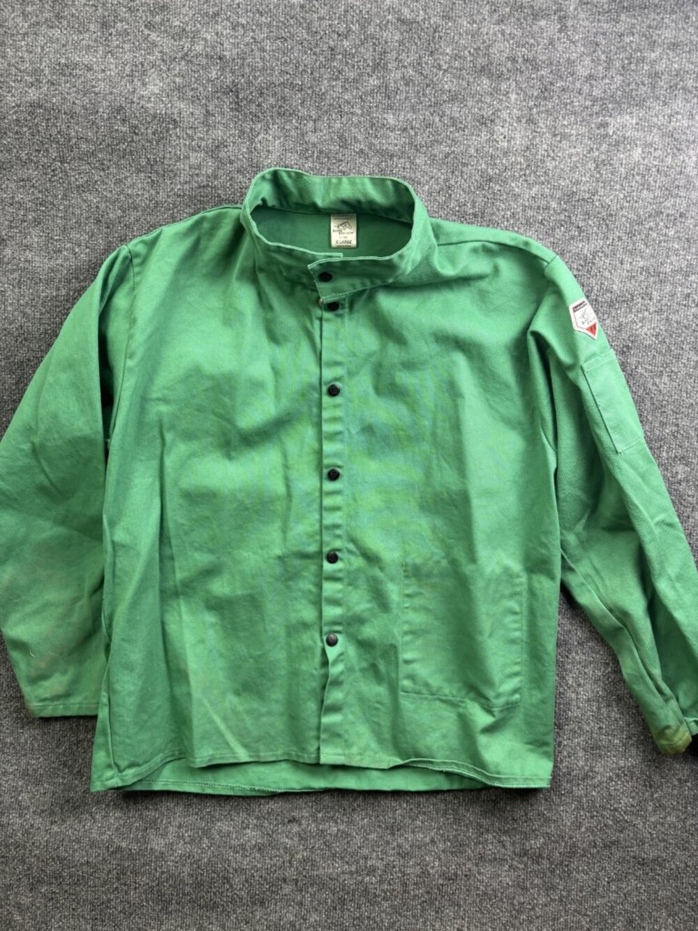 Black Stallion Jacket Mens XL Green FR Cotton Welding Work Snap Front F9-30C